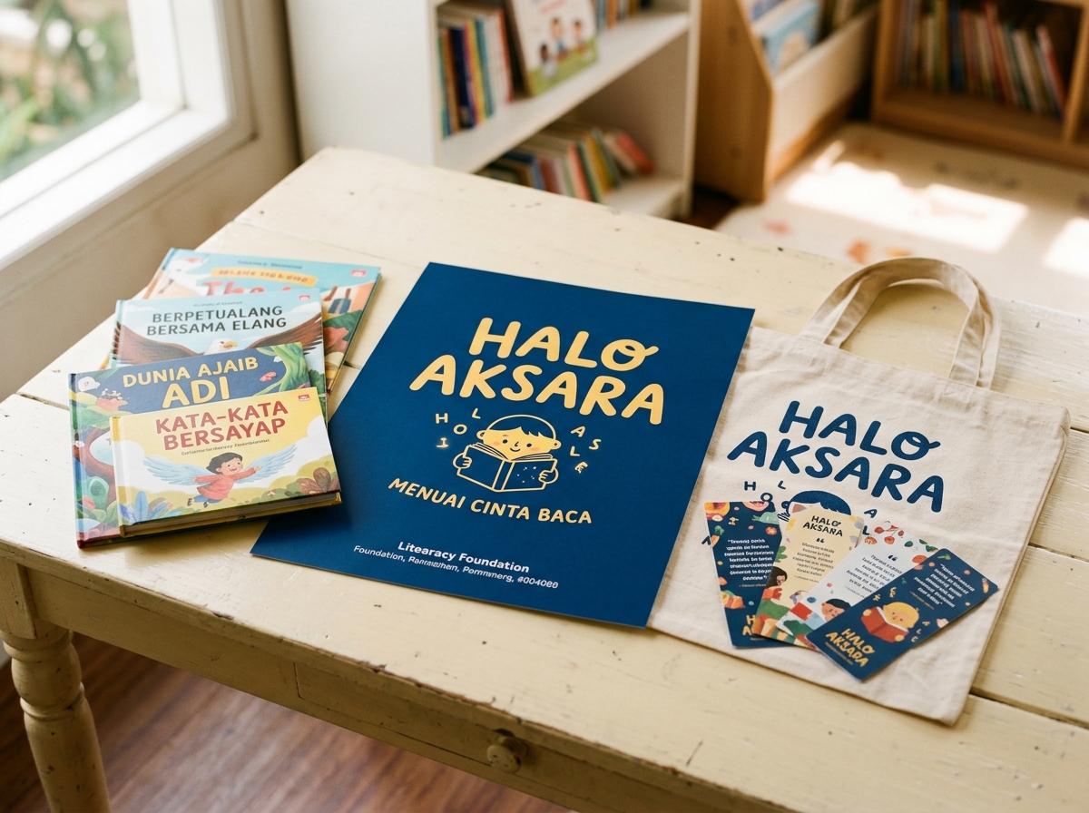 Halo Aksara — identity yayasan literasi
